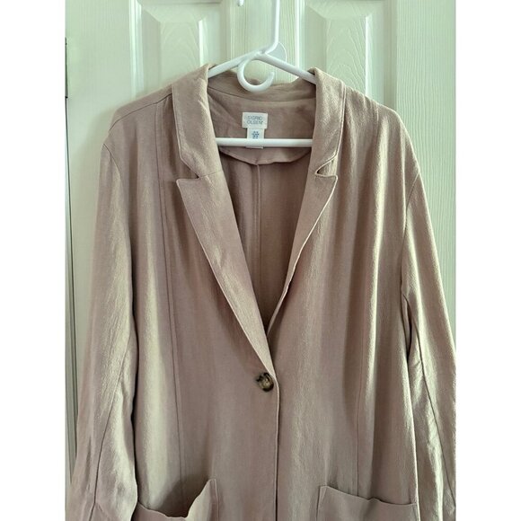 Sigrid Olsen Long Oversized Cardigan Blazer Jacket Linen Blend - Picture 2 of 3